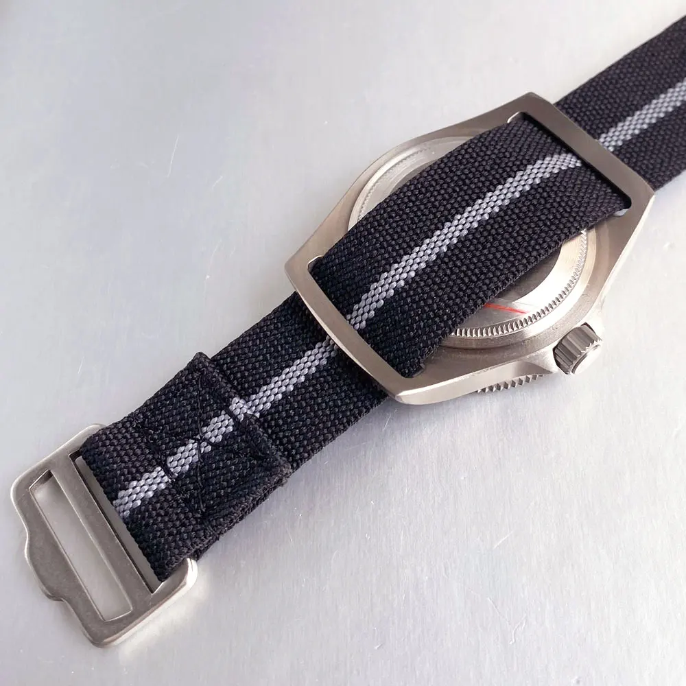 Tandorio 42 مللي متر ريترو تيتانيوم لونين بتوقيت جرينتش الحافة الناتو حزام نايلون الياقوت الزجاج NH34 حركة أوتوماتيكية 10ATM ساعة رجالية مضيئة #6