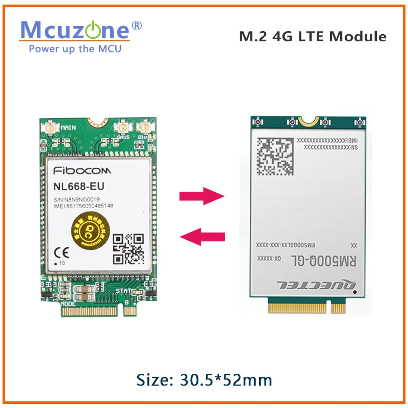 M.2 4G LTE Module,Raspberry Pi,NVIDIA driver free,eSIM CHIP,GPS,Compatible with 5G interface,30*52mm CM4 fibocom NL668-EU ZTE