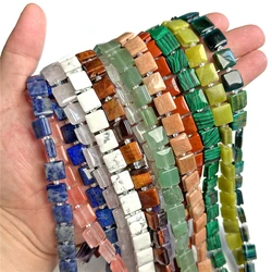 15pcs 10MM Square with groove Beads Flat Cube Natural Crystal Quartz Stone Loose Spacer Beads Charm For Jewelry Making Bracelets