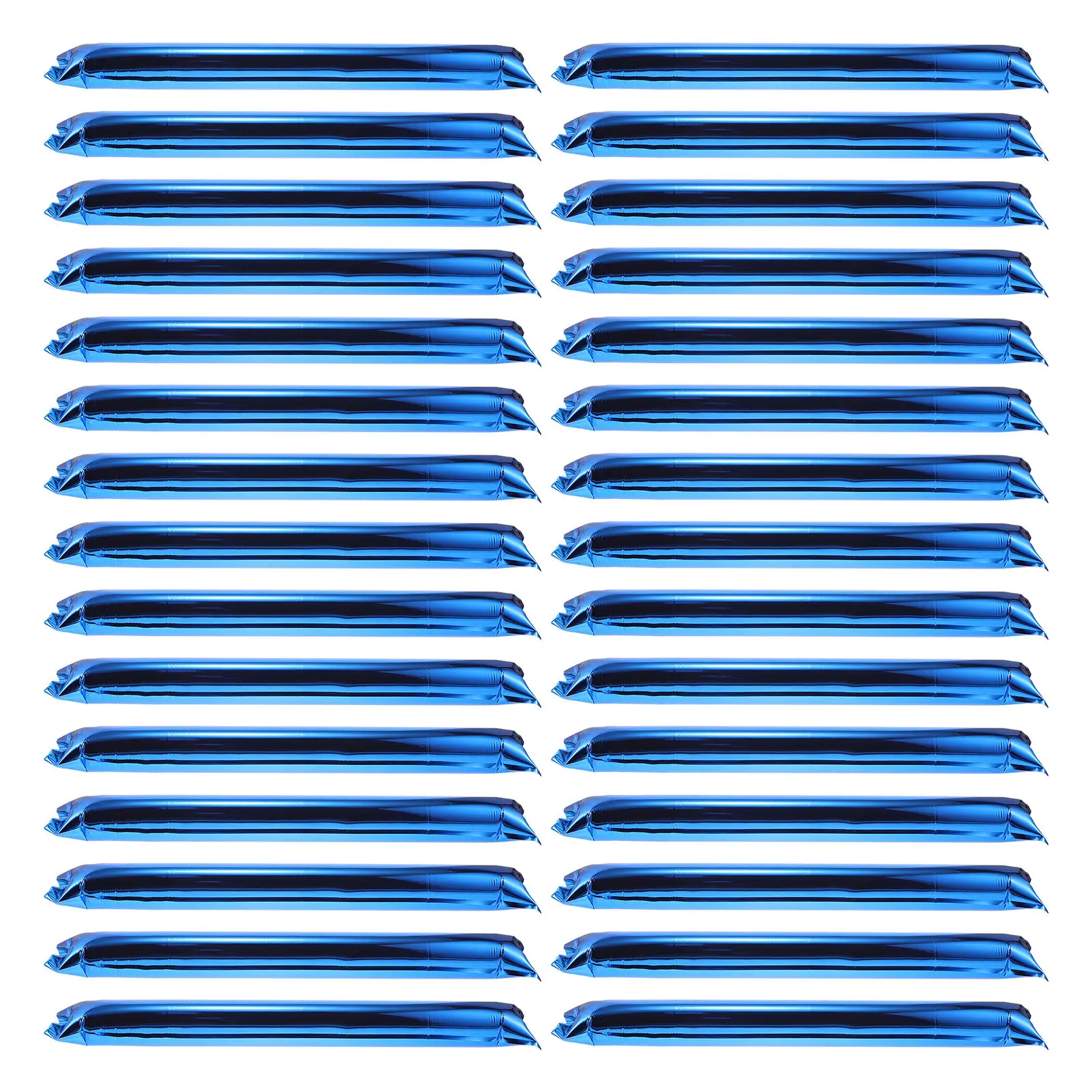 32Pcs Blue Aluminum Film Inflatable Thunder Sticks Noise Maker for Sports Events Basketball Football Cheerleading Game Day