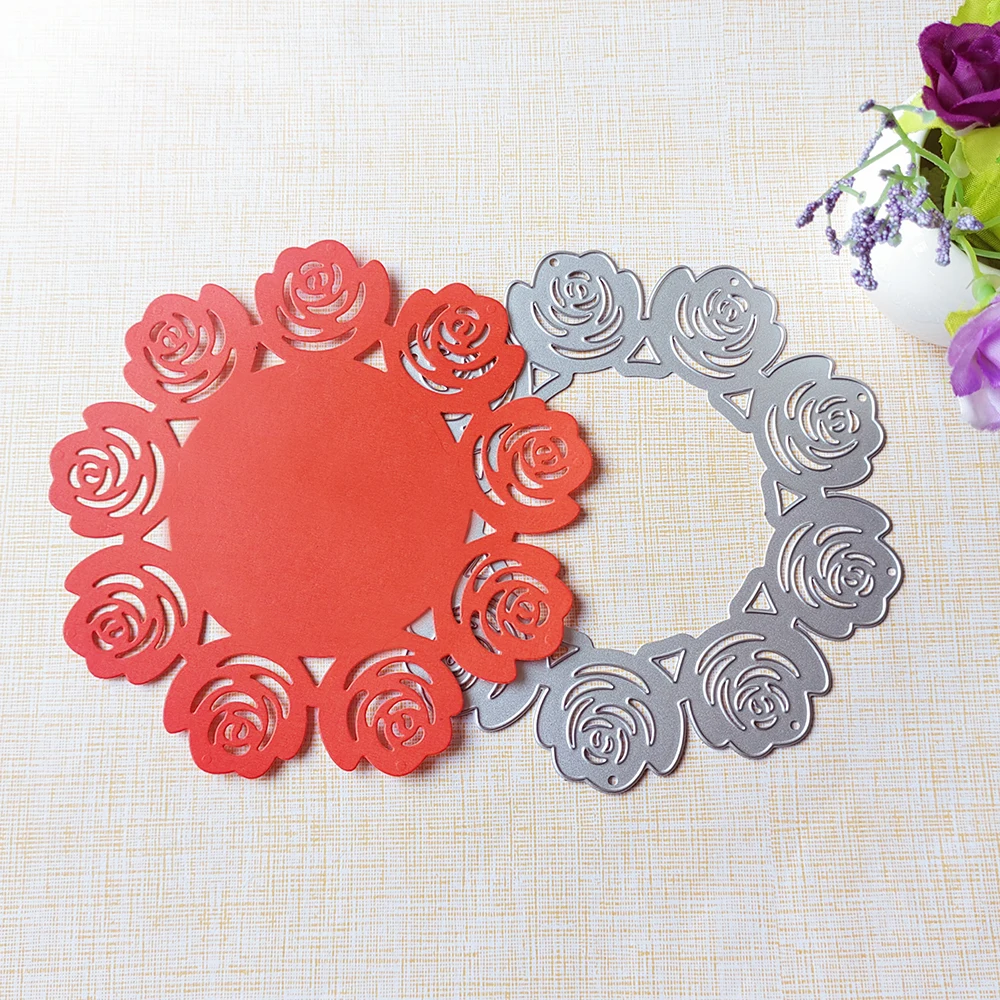 

New floral wreath, rose wreath cutting dies scrapbook decoration embossed photo album decoration card making DIY crafts