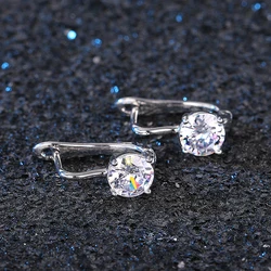 CAOSHI-pendientes de aro con estilo Simple para mujer, joyería usable de uso diario con circonita brillante, accesorios de Color plateado