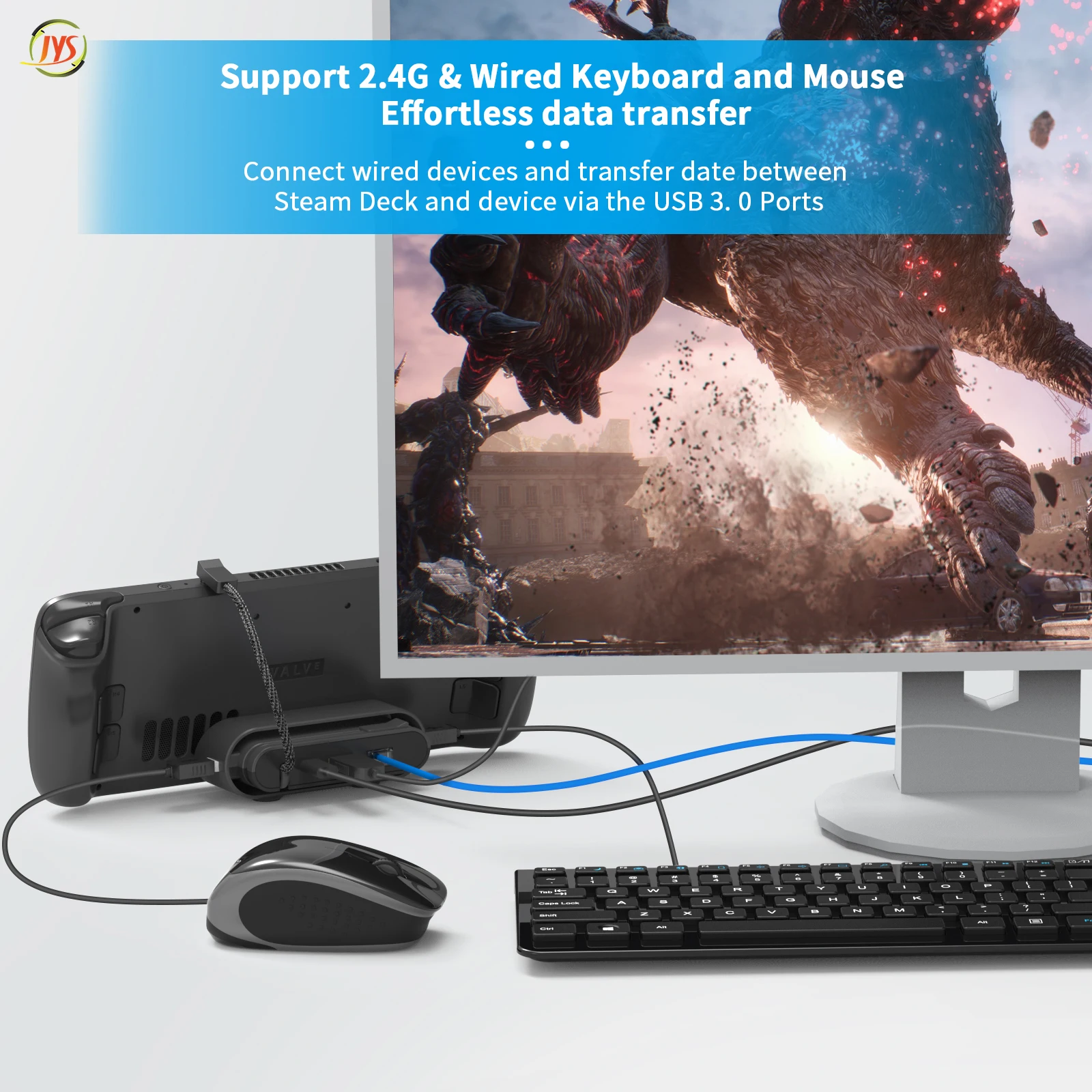 Do konsoli wideo Steam deck z portem sieciowym podstawa TV 3.0 USB obsługuje transmisję danych HDMI4K akcesoria do konwersji wideo