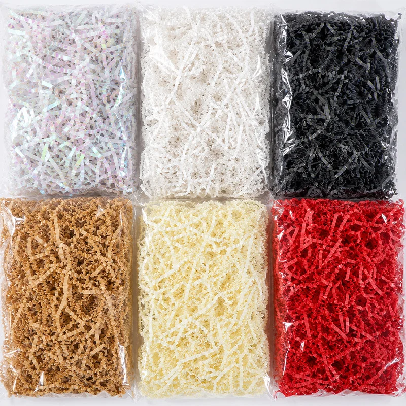 100g Knitterpapier, geschreddertes Füllpapier, Gras für Geschenkboxen, Hochzeit, Geburtstag, Party, DIY-Bastelbedarf, Geschenkbox-Füller
