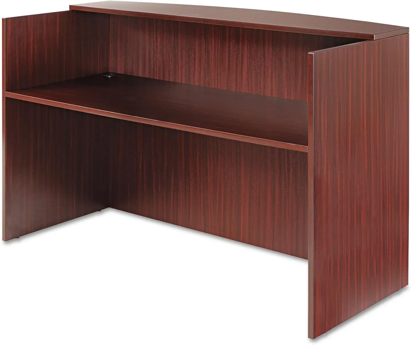 Aleva327236My Valencia Series 71 In. X 35.5 In. X 29.5 In. - 42.5 In. Reception Desk With Counter - Mahogany