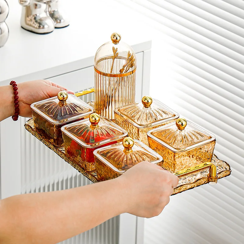 

Легкая роскошная и высококачественная тарелка с фруктами для домашнего использования в гостиной, ящик для хранения чая, закусок, сухофруктов