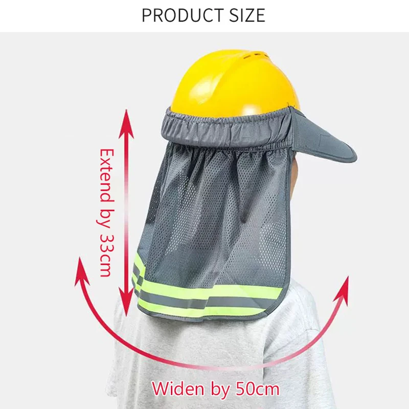 Reflective Mesh Reflective Cap Breathable Anti-UV Beach Hat Neck Protection Shawl Universal Sunscreen Hat Safety Helmets