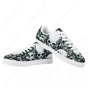 Low -Männer -PU -Lederschuhe, Schädel Gothic Standard, Boy Casual Footwear, Dropshipping, Frühling 12 Hauptverkaufssneaker Schädel - №10