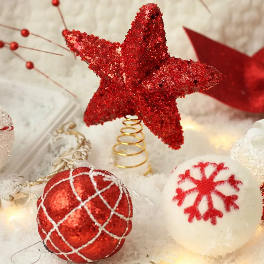 18pcs Foam Christmas Tree Top Star Shatterproof Delicate Christmas Ball Set Waterproof Creative