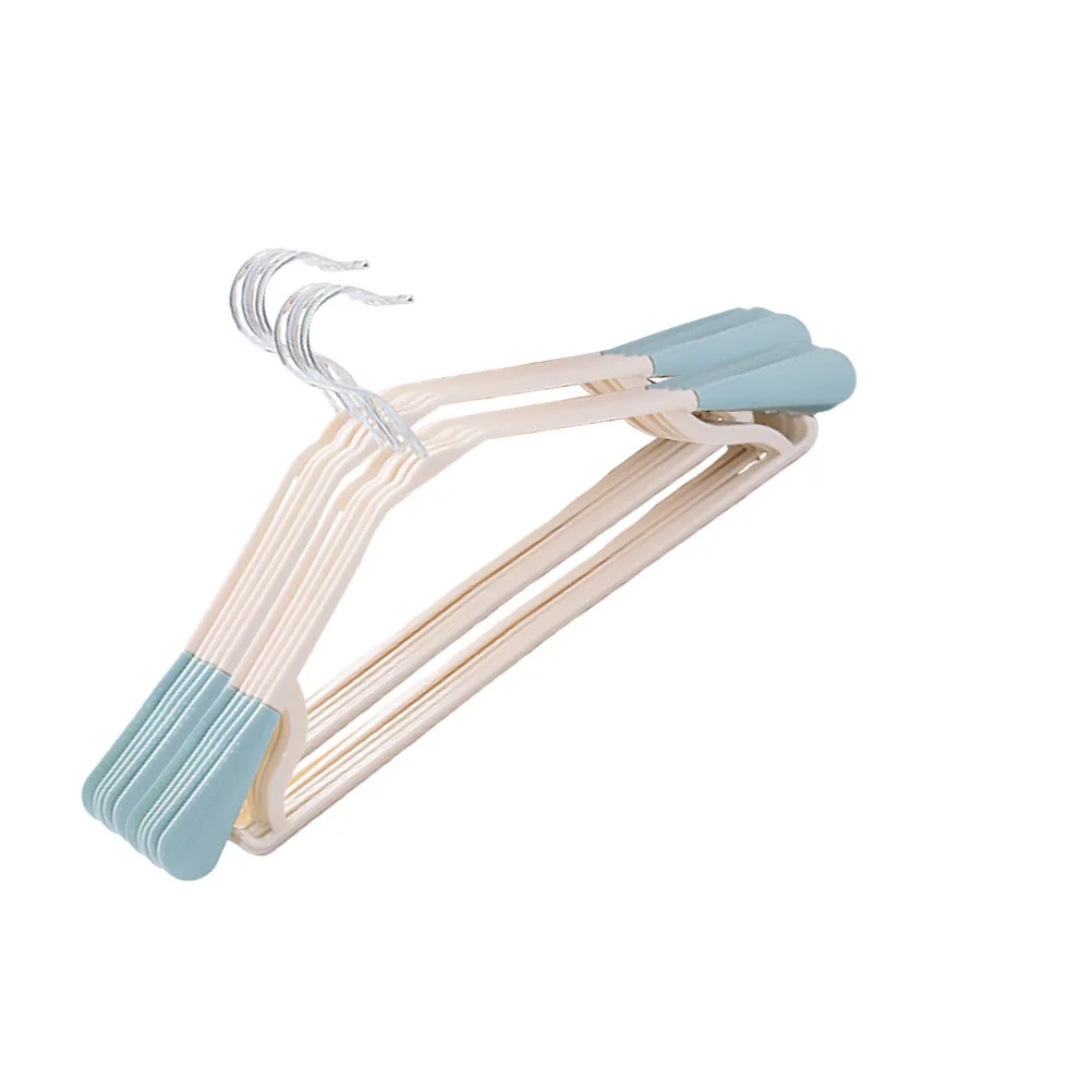 10Pcs Seamless Hangers Non-Slip Plastic Clothes Hangers for Coats Trousers Home Drying Storage Ergonomic Design No Edge Rotating