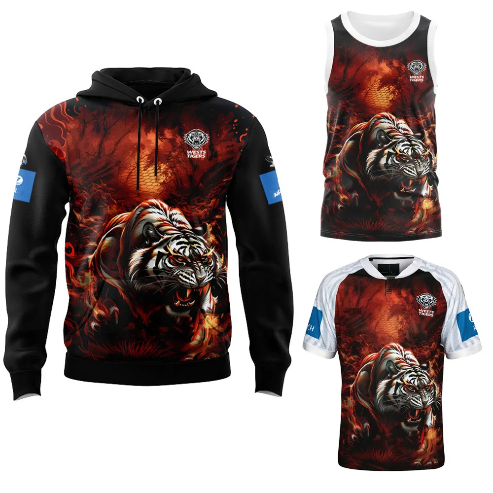 2026 2027 WESTS TIGERS rugby jersey vest jacket Hoodie Training clothes Australia Rugby Shirt Woman man children youth kids