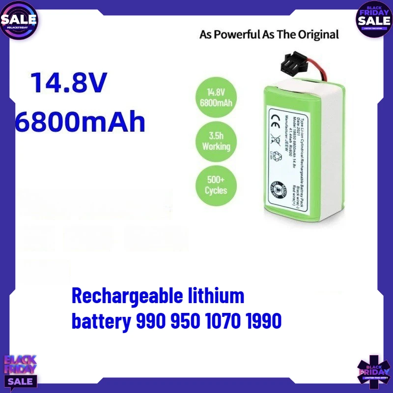 

14.4V Li-ion Battery for Conga Excellence 950 990 1090 1790 Deebot N79S N79 DN622 Eufy Robovac 11S 12 X500 Battery