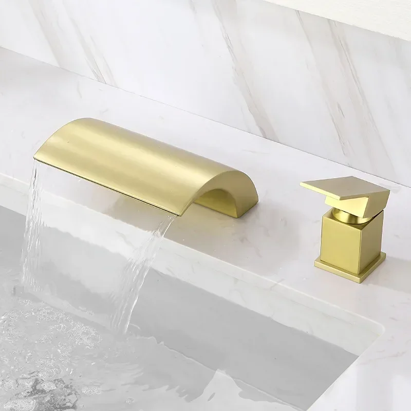 Ruskin face wash under the counter basin faucet bathroom waterfall large flow faucet double hole hot and cold household