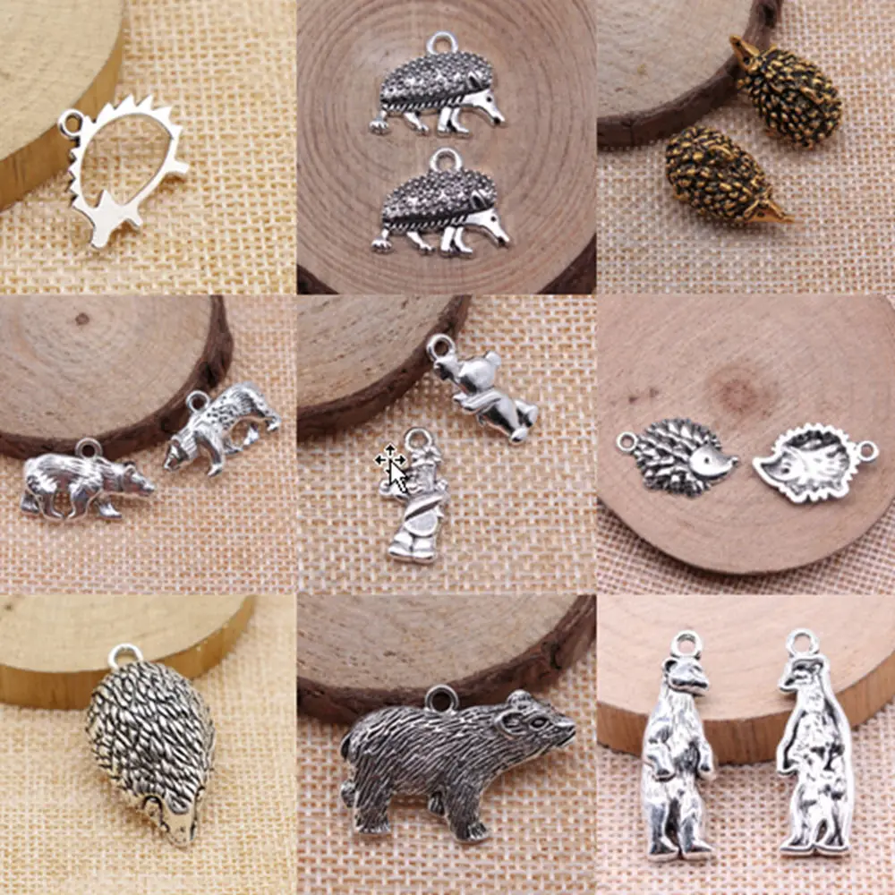 3D Hedgehog Charms For Jewelry Making DIY Pendants For Gift Bulk