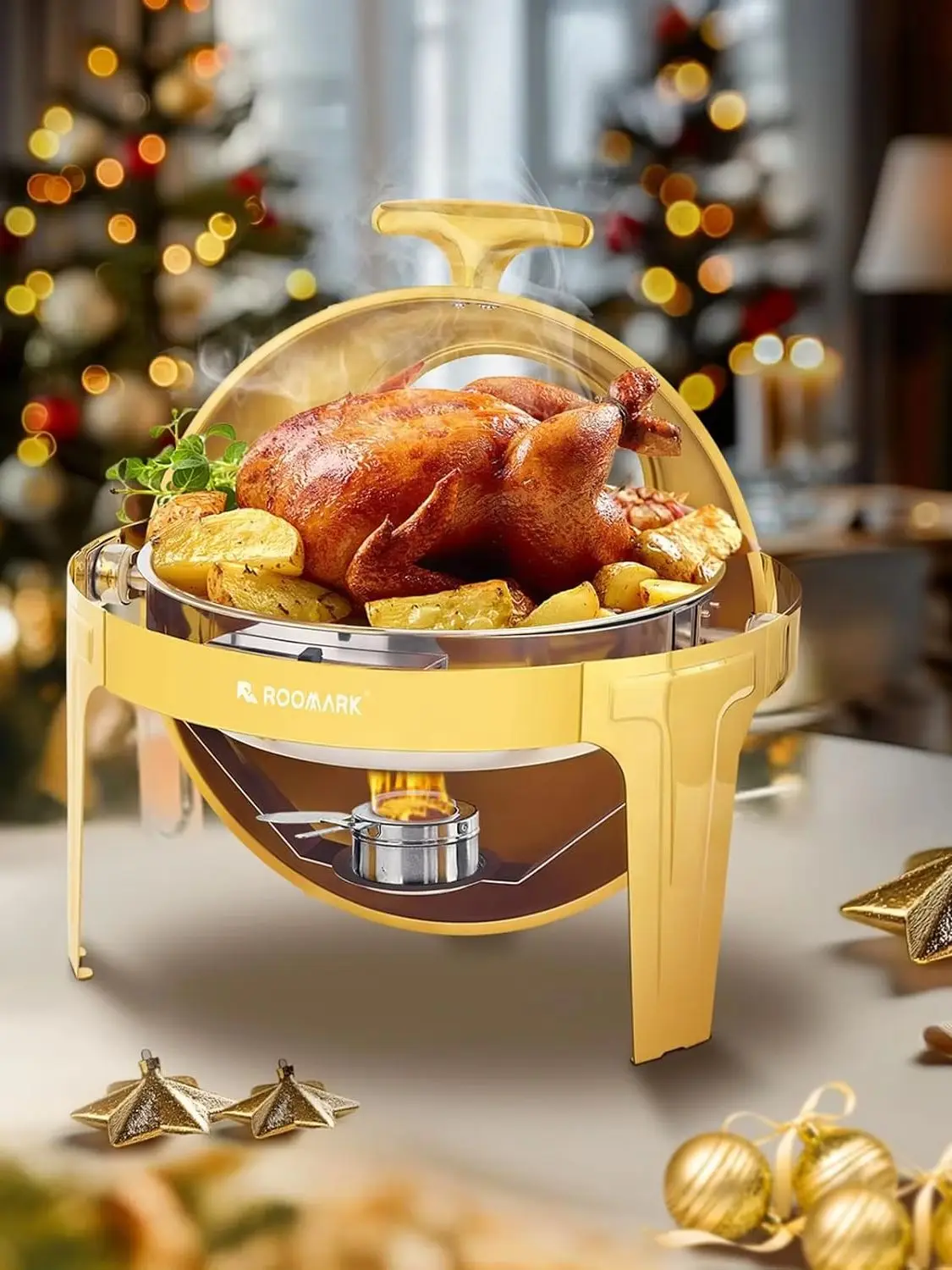 ROOMARK – ensemble de Buffet à réchaud 9QT, chauffe-catering en acier inoxydable de haute qualité, ensemble complet avec cadre épais pour fête de mariage