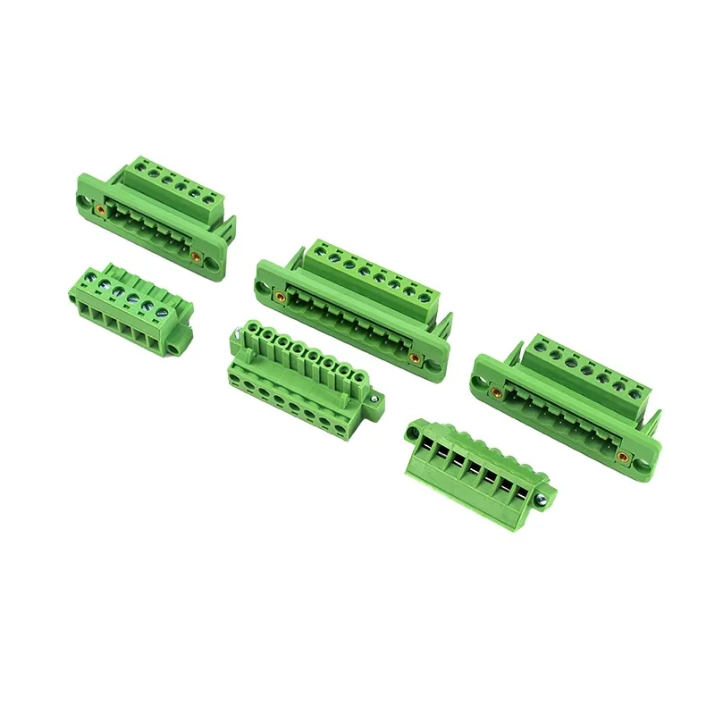 

5 комплектов 2EDGWC5,08 мм, вставной вставной зеленый терминал, монтажная фланцевая панель без пайки, монтажная фланцевая лента