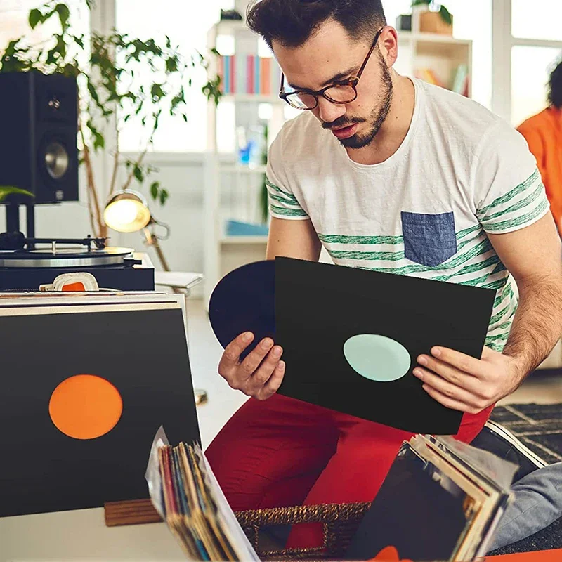 5Pcs Vinyl Record Sleeves 7/10/12Inch With PO Inner Bag Album Protective Covers Anti-Static Kraft Paper Record Jackets Bags