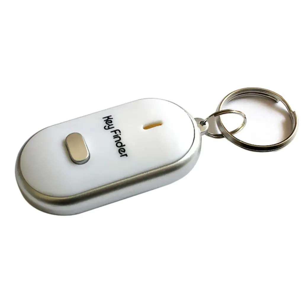 LED Beeping Flashing Light Key Finder Find Lost keychain Whistle Sound Control Keyring Gift