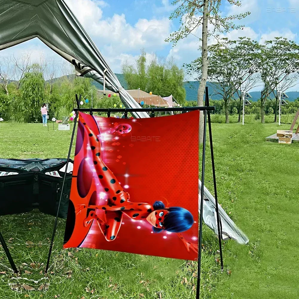 L-Ladybugs Large Size Flags Printing Patterns Interesting Birthday Party Decorations Banner