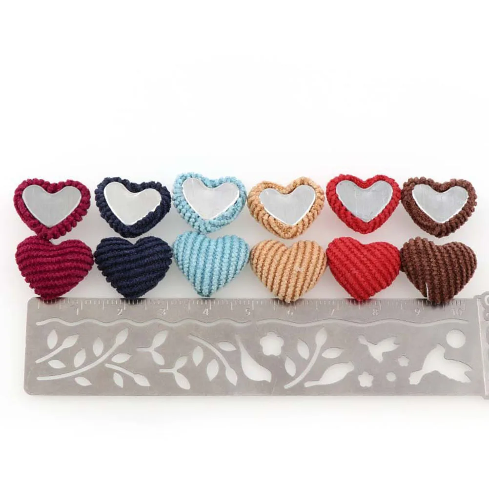 

40pcs Heart Shape Buttons Smooth Corduroy Flat Back DIY Manual Excellent Workmanship Sewing Craft Clothing Accessories