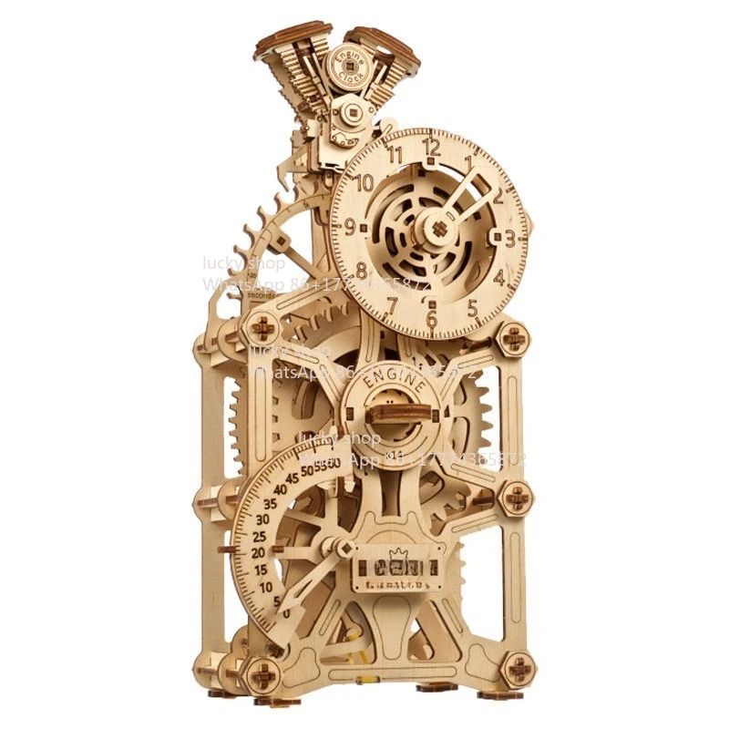 

Car engine clock model puzzle, puzzle board, building block, desk ornament, creative gift for boys