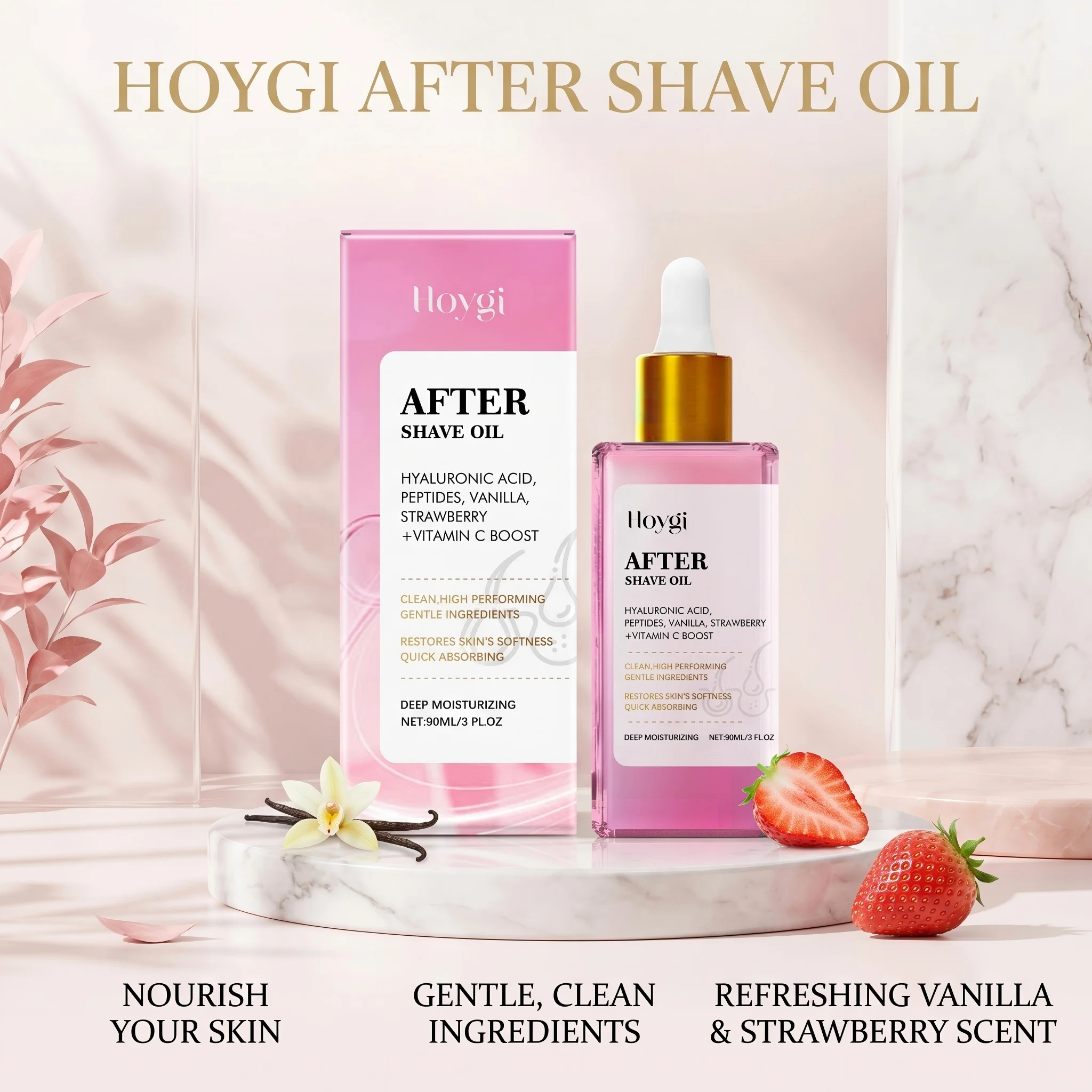 Vanilla & Strawberry After Shave Oil Soothe Irritation, Reduce Redness Hydrating and Nourishing Skin Post-Shave Care Oil