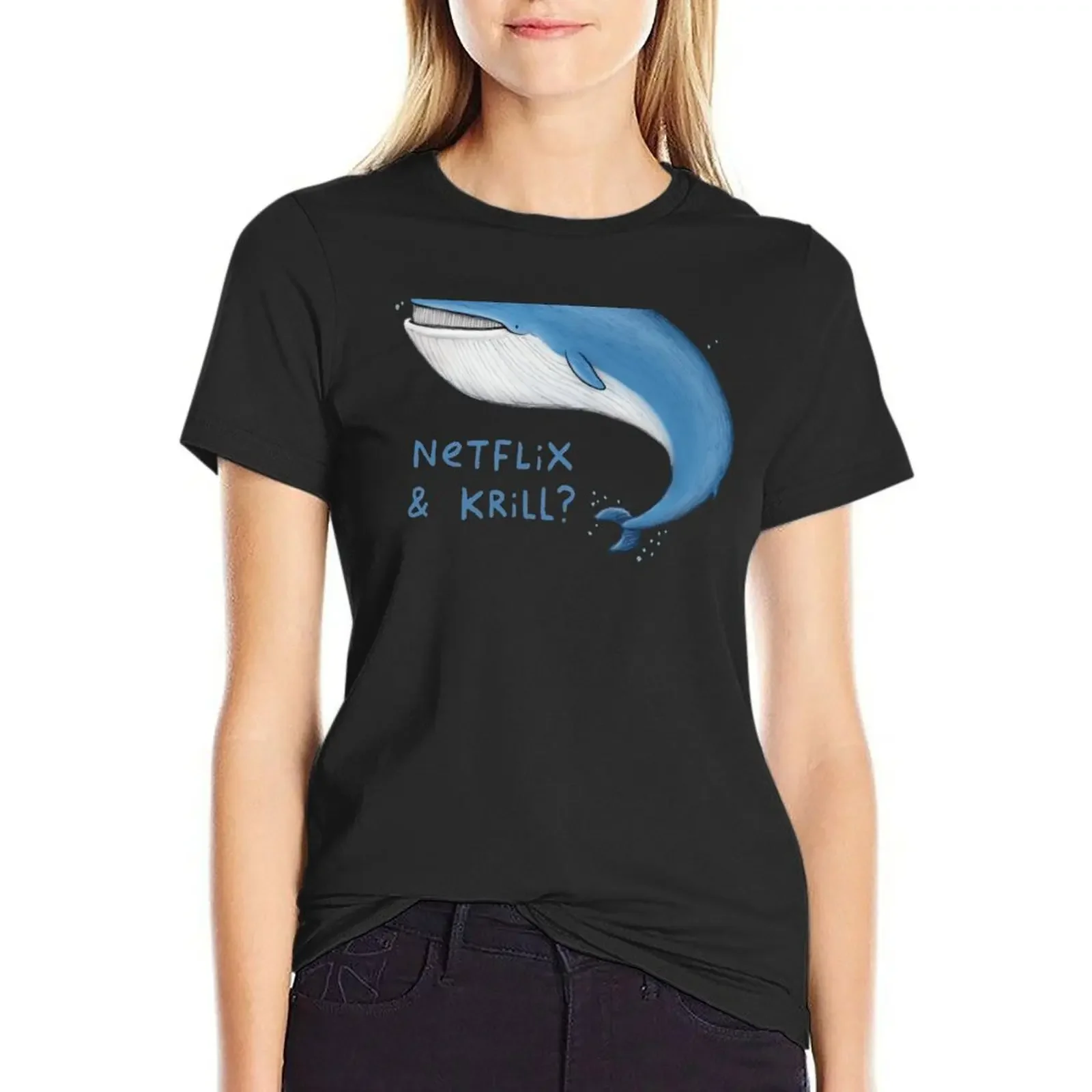 

Netflix & Krill T-Shirt Blouse Aesthetic clothing blacks t shirts for Womens