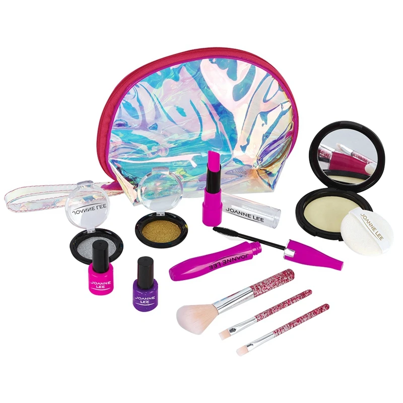 Kids Pretend Makeup Play Set Simulation Cosmetics Bag Girls Makeup Toys Children Role Play Game Beauty Accessories