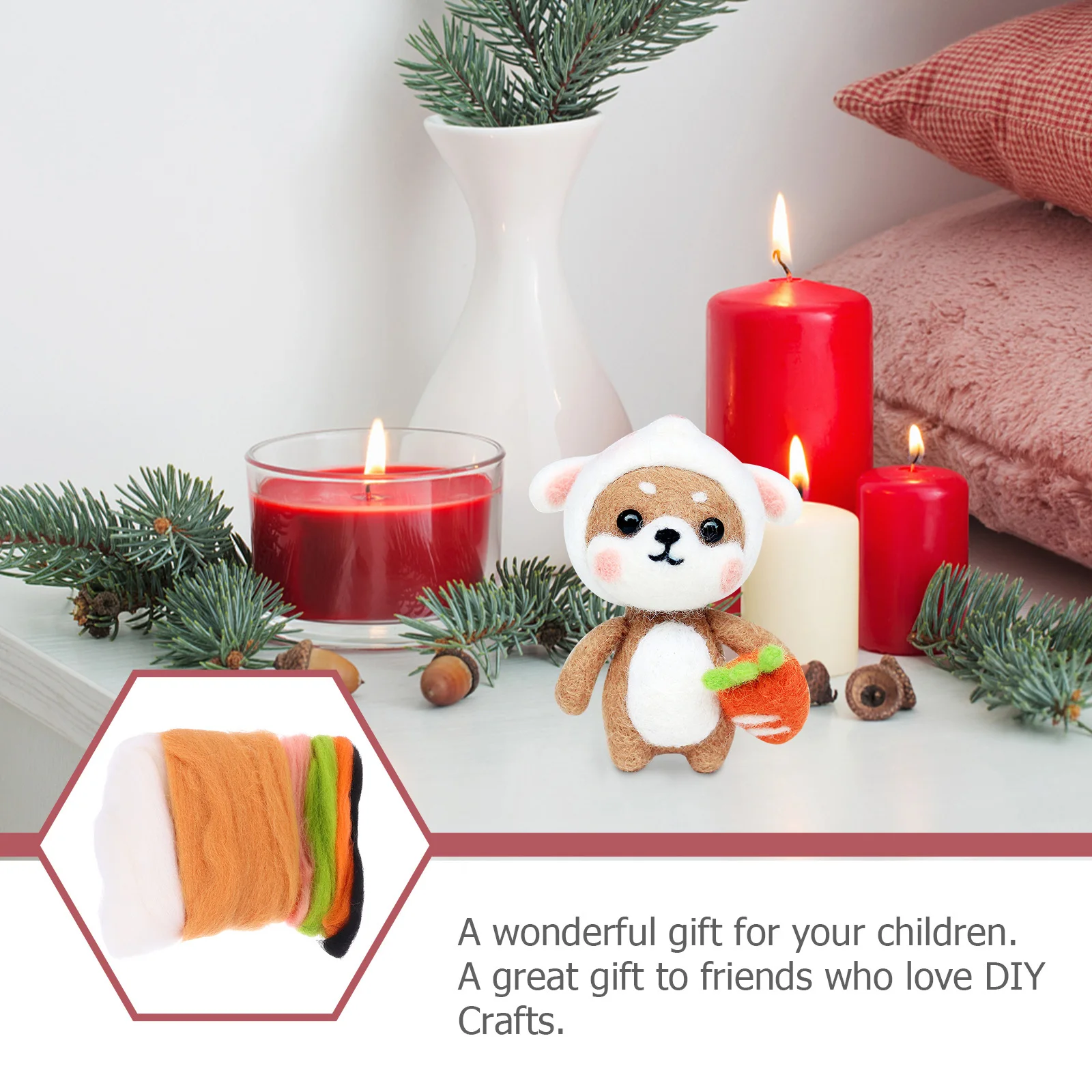 

1Set DIY Wool Felt Material Handmade Needle Felting Kits Wool Felt Crafts Creative Parent Child Activity Gift Supplies
