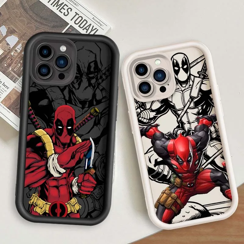 

Marvel Deadpool Cool For Apple iPhone 16 15 14 13 12 11 Pro Max Plus Eye Ladder Soft TPU Silicone Cover