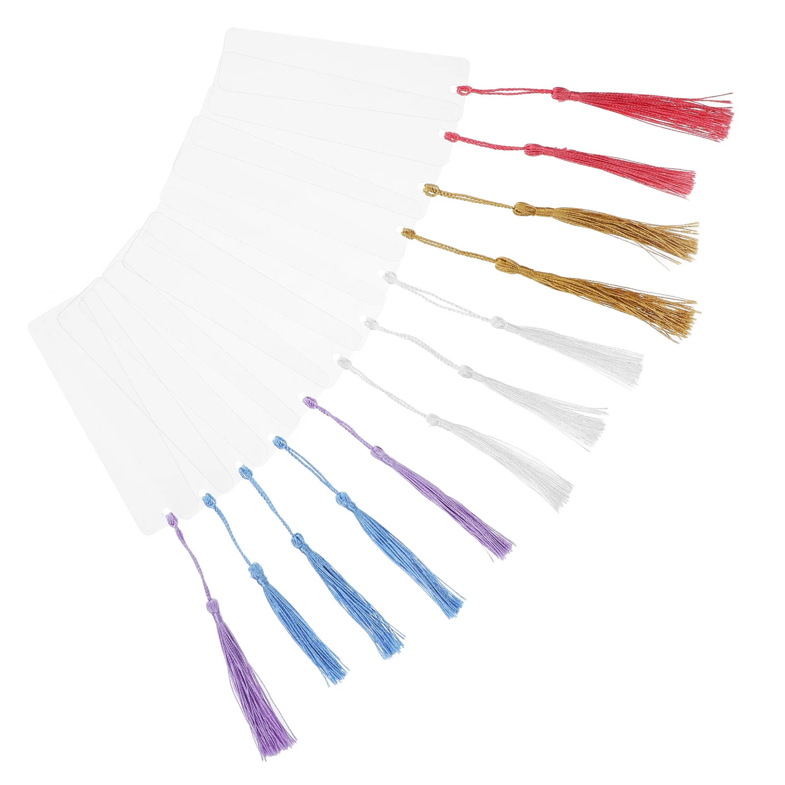 1 Set Of Acrylic Tassel Bookmarks Clear Blank Diy Bookmark Blanks Bulk Rectangular Transparent Page Markers For Craft Lovers