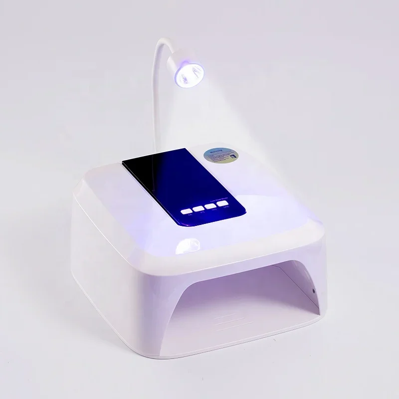 

Popular style 48w wireless charge portable UV LED nail lamp with mini gel lamp set on the top