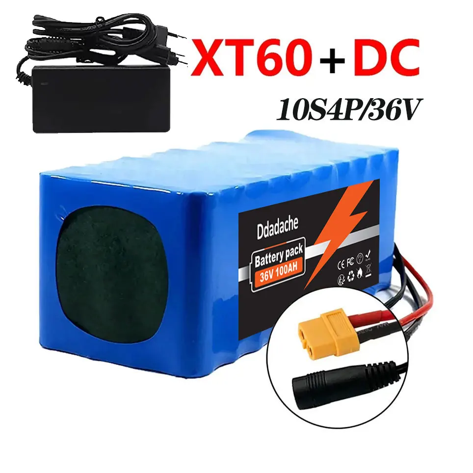 Nieuwe 36V 100Ah 1000W 10S4P DC/T Lithium-ion Batterijpakket 100Ah Voor 42v Scooter met BMS