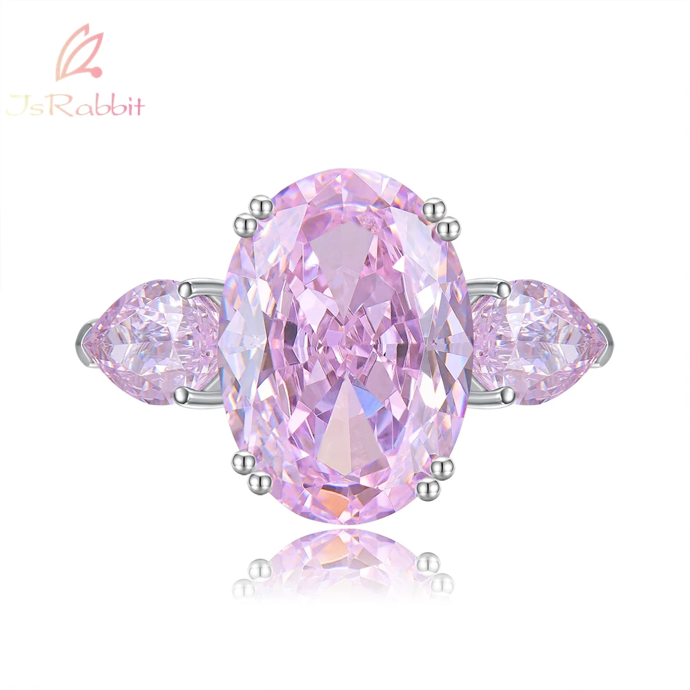 

IsRabbit 18K Gold Plated Oval 6CT Lab Gem Fancy Vivid Intense Purple Pink Sapphire Anniversary Ring Luxury Jewelry Drop Shipping