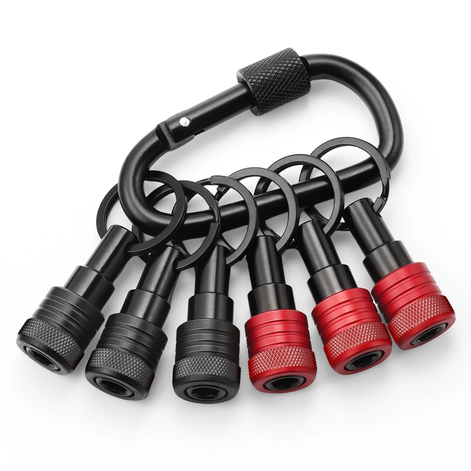 

1/4inch Hex Shank Aluminum Alloy Screwdriver Bits Holder Extension Bar Drill Screw Adapter Change Keychain Portable