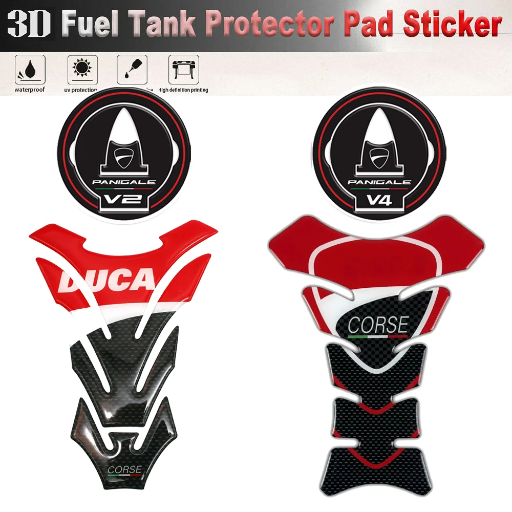 

For Ducati Panigale V2 V4 V4S Tank Pad Sticker Motorcycle Accessories Protector Cap Covers Fairings Set Carbon Fiber Decals 2023