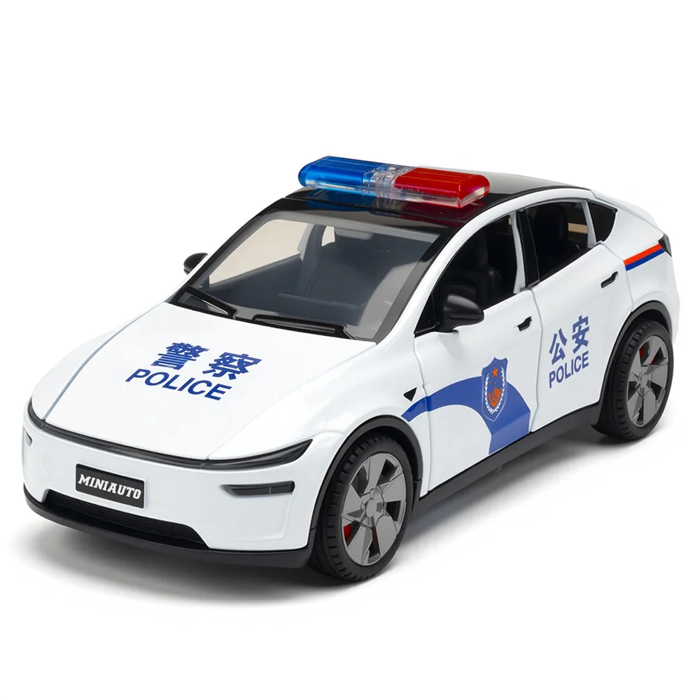 

Jianyuan 1:32 New Energy Y Police Car Model Simulation Alloy Sound and Light Children's Toy Ornament Factory Direct Sales