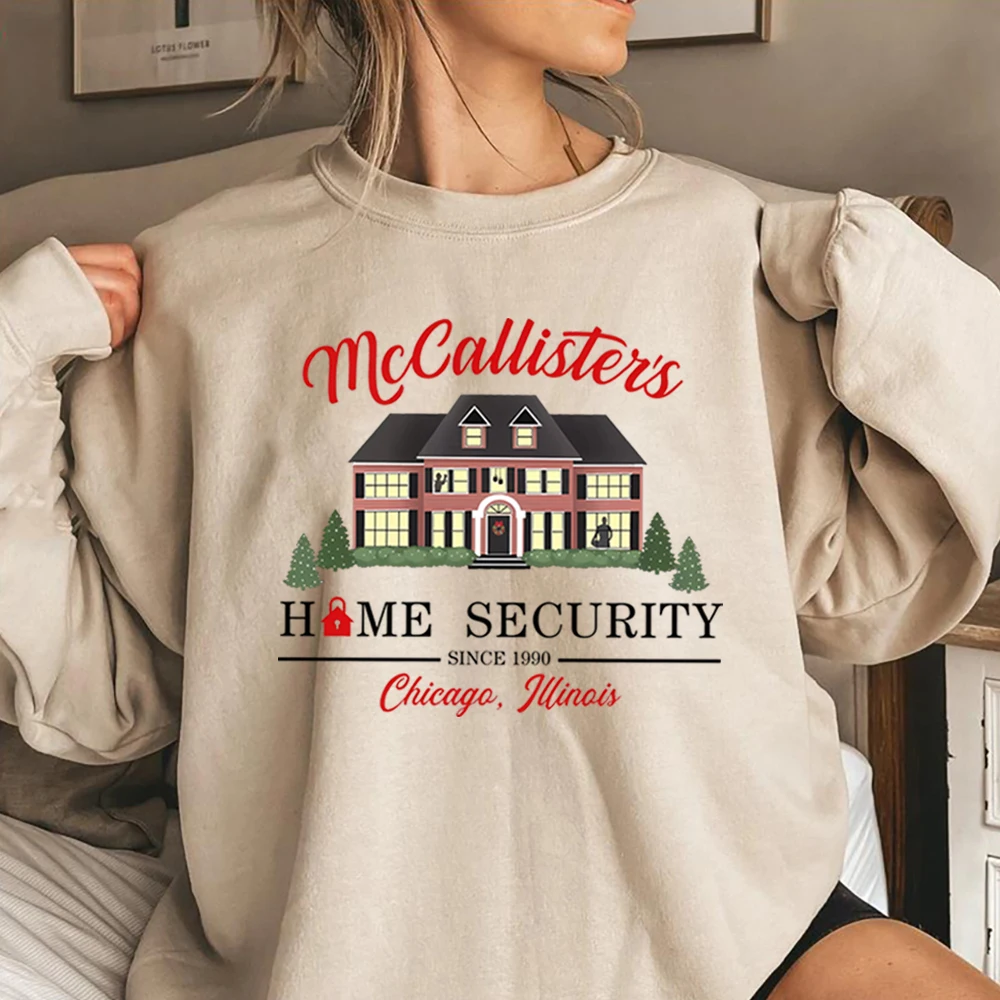 McCallister\'s Home Security Sweatshirt Home Alone Christmas Movie Hoodie Kevin McCallister Battle Plan Sweater Funny Xmas Tops