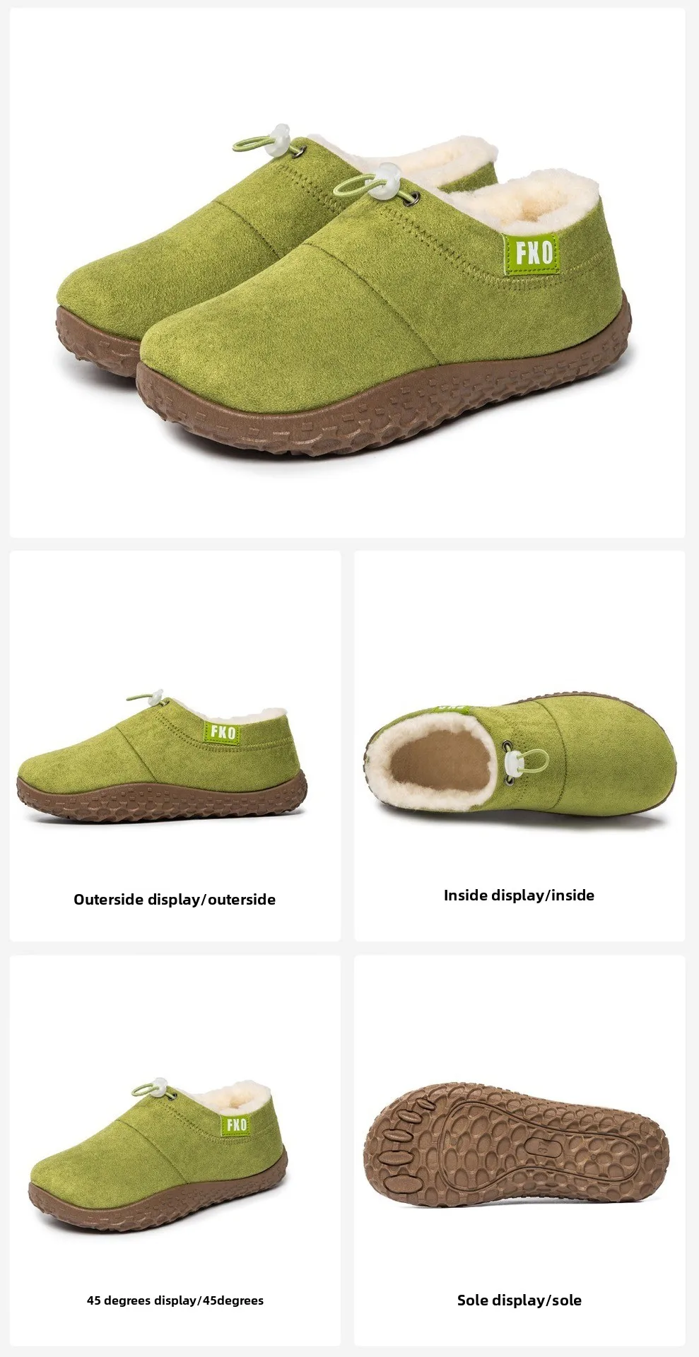 Damen-Winterschuhe mit Fleece-Futter, zum Überziehen, mit Kordelzug am Schaft, warm, rutschfest, flache Stiefeletten, für den Außenbereich, lässig, kurze Schneestiefel. – Detail 11
