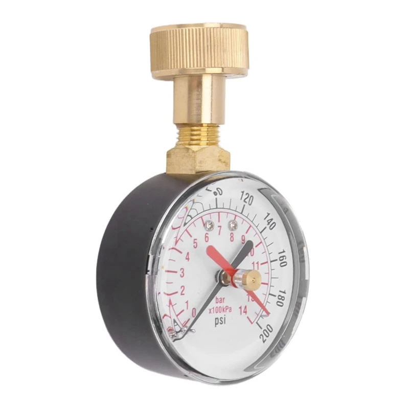 Water Pressure Gauge 0 To 200Psi Universal Water Pressure Test Gauge With 3/4 Female Hose Thread For Easy Install