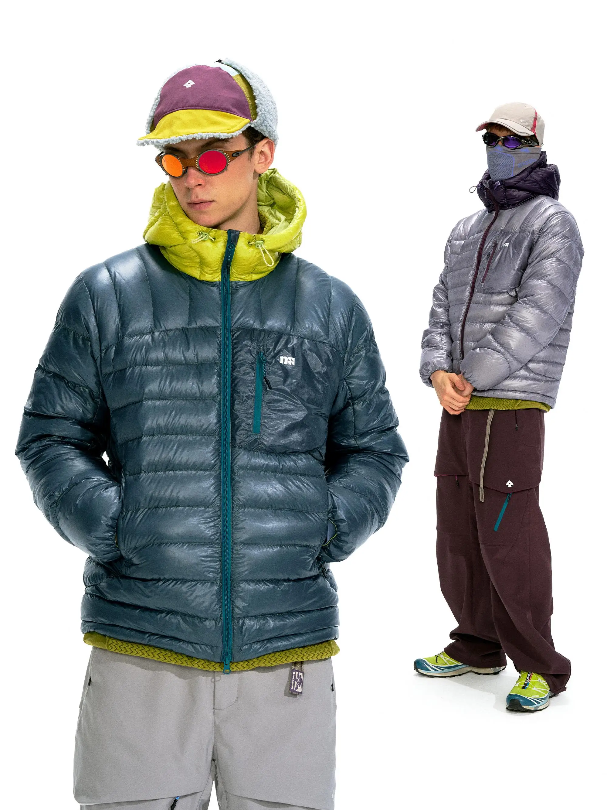 Nome Outdoor 800 Fill Power 90 White Du down Vest Contrast Color 3L No-ell down Jaet Removable Inner Vest Warmth