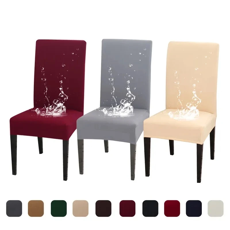 

11 colors waterproof chair cover for dining room,stretch solid chair protector for banquet ,wedding,party,office chair slipcover