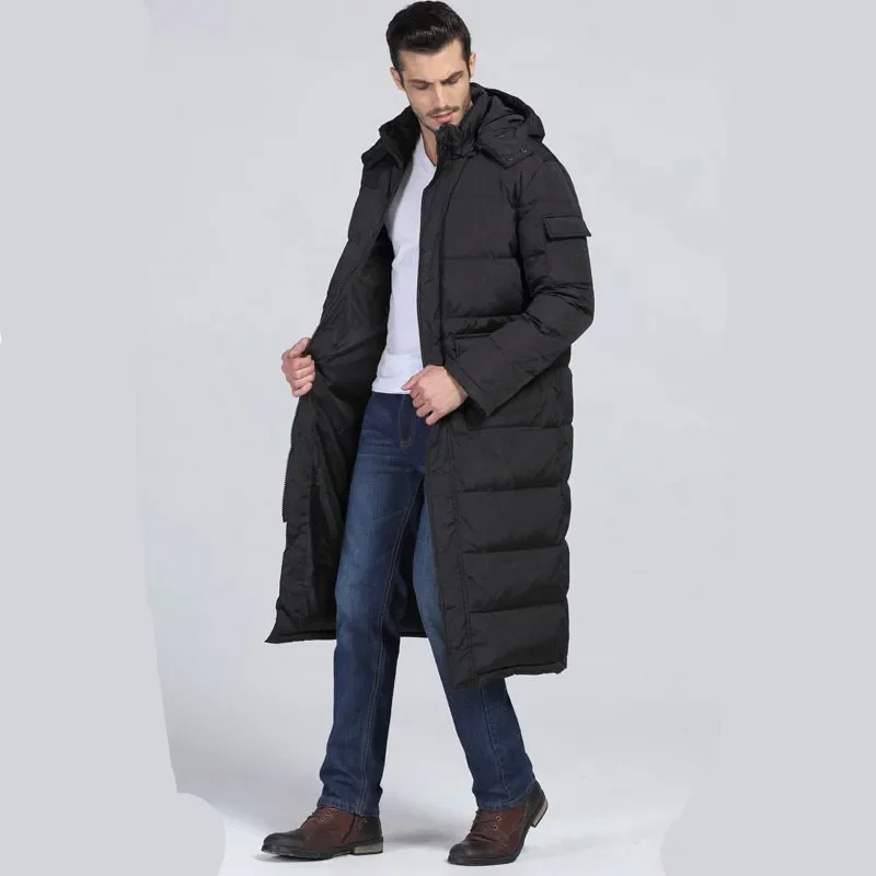 MRMT 2024 Brand Winter Long Cotton Suit Men's Jackets Thick Warm Overcoat for Male Hooded Casual Cotton Coat Outer Wear Clothing