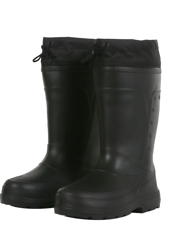 

Winter Foam Rain Boots Women's Thiened Fce Cotton High-Tube Anti-Slip Lightweight Waterproof Long Tube Water Boots EVA