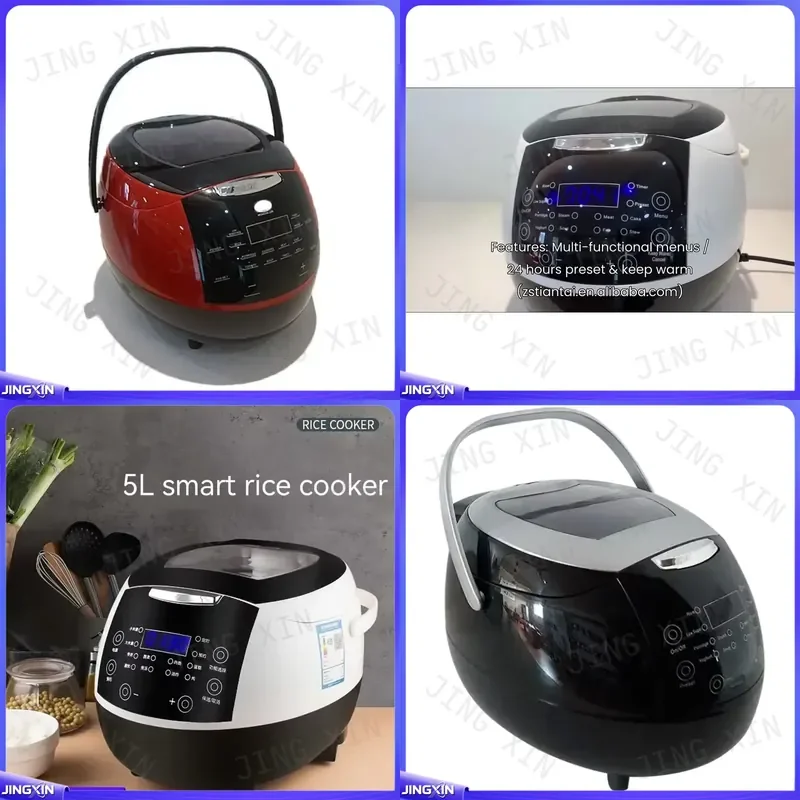 custom for Multifunctional 5L Large Capacity Ceramic Pot Rice Cooker with Reservation Feature Rice Measuring Cup Paddle for