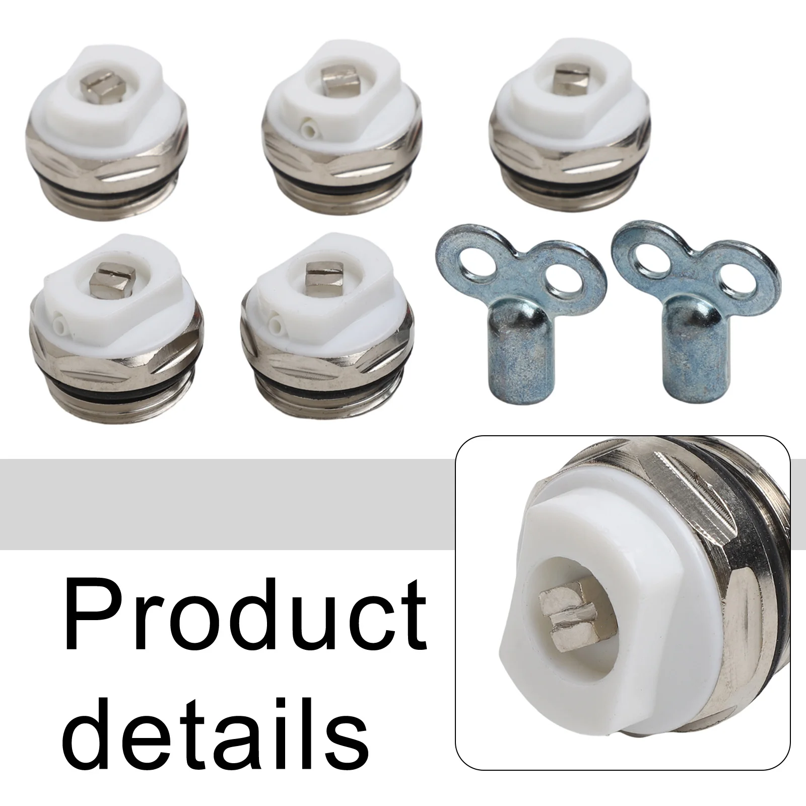 5pcs Radiator Vent Valves With 2 Radiator Bleed Keys Vent Valves Manual Heating Valve Radiator Accessories