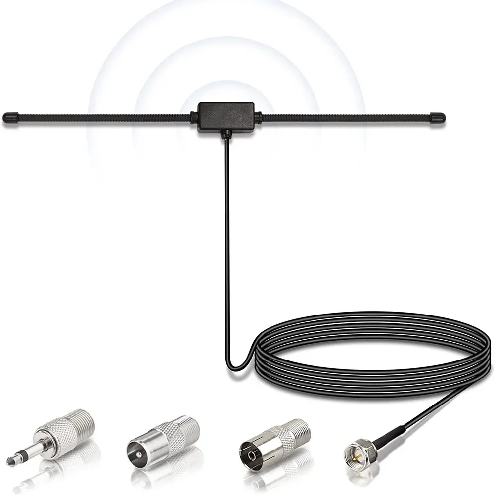 300cm DAB FM Radio Antenna FM Dipole Aerial Audio Plug Connector For Stereo Receiver 174Mhz-300MHz 470Mhz-890MHz Antenna Adapter
