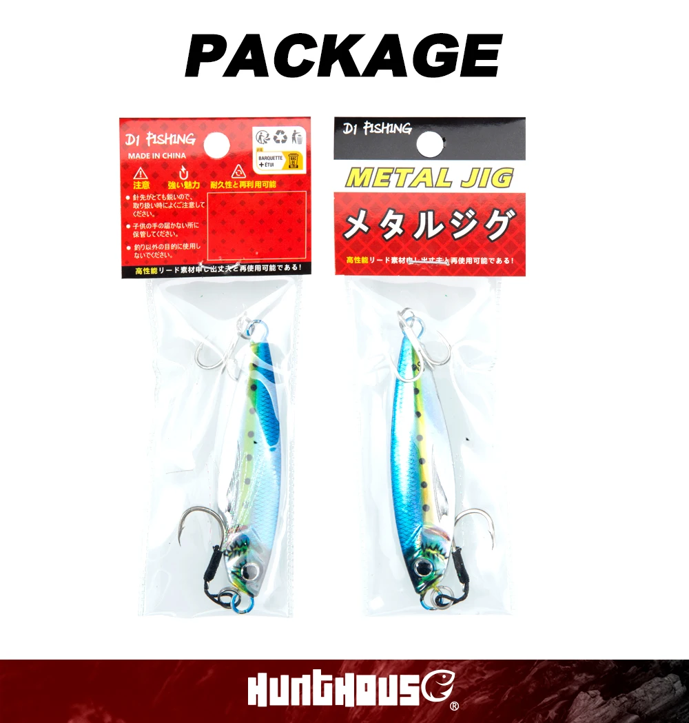 Hunthouse Langsam Sinkender Jig-Angelköder 7g-80g Metall-Jig Leuchtender Harter Köder Salzwasser Boot Seebarsch Hecht Angler Fischerei-Ausrüstung – Detail 9