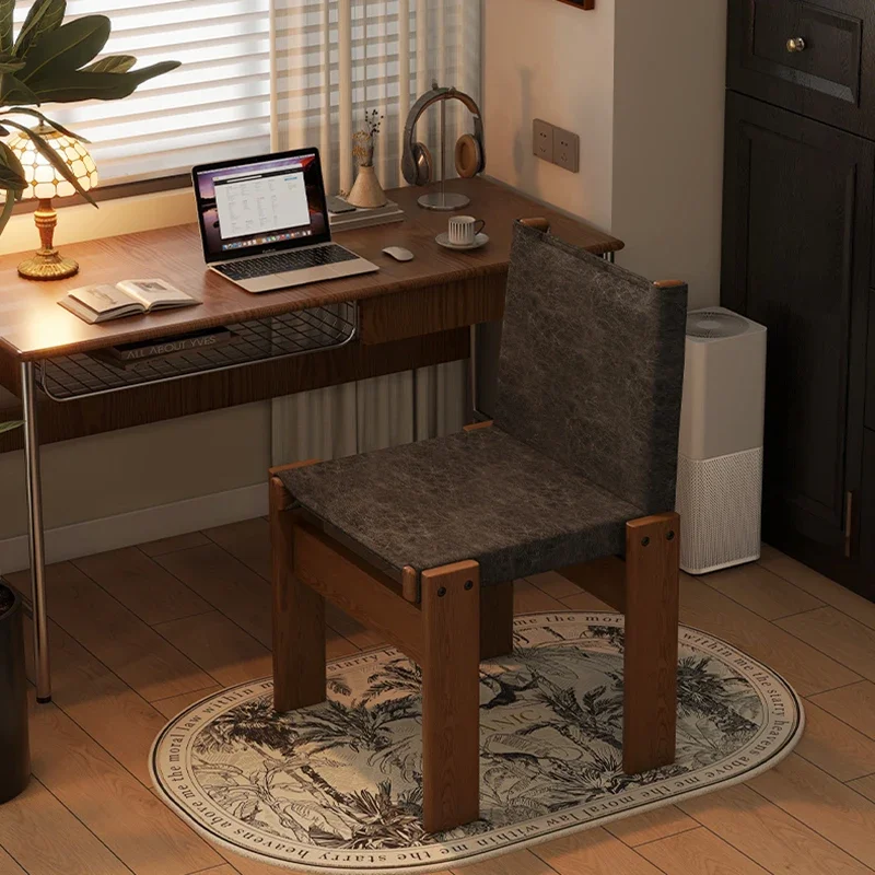 

Vintage Solid Wood Dining Chairs,Home Living Room Backrests Computer Chair,Designer Bedroom Makeup Stool Furniture Customized