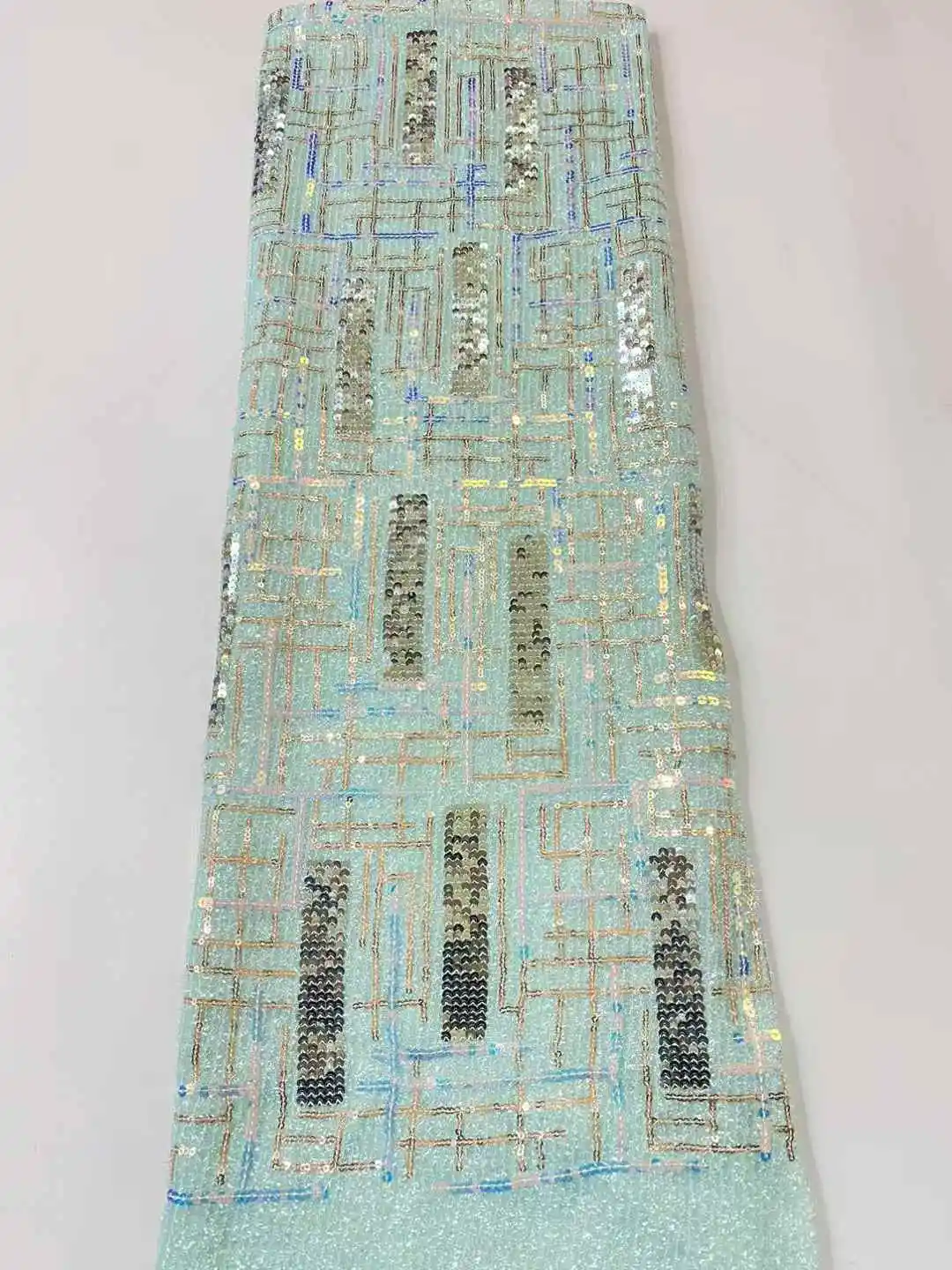 

African Nigerian 3D Lace Fabric 2025 High Quality With Sequins Embroidery French Net Lace Fabric For Wedding Party
